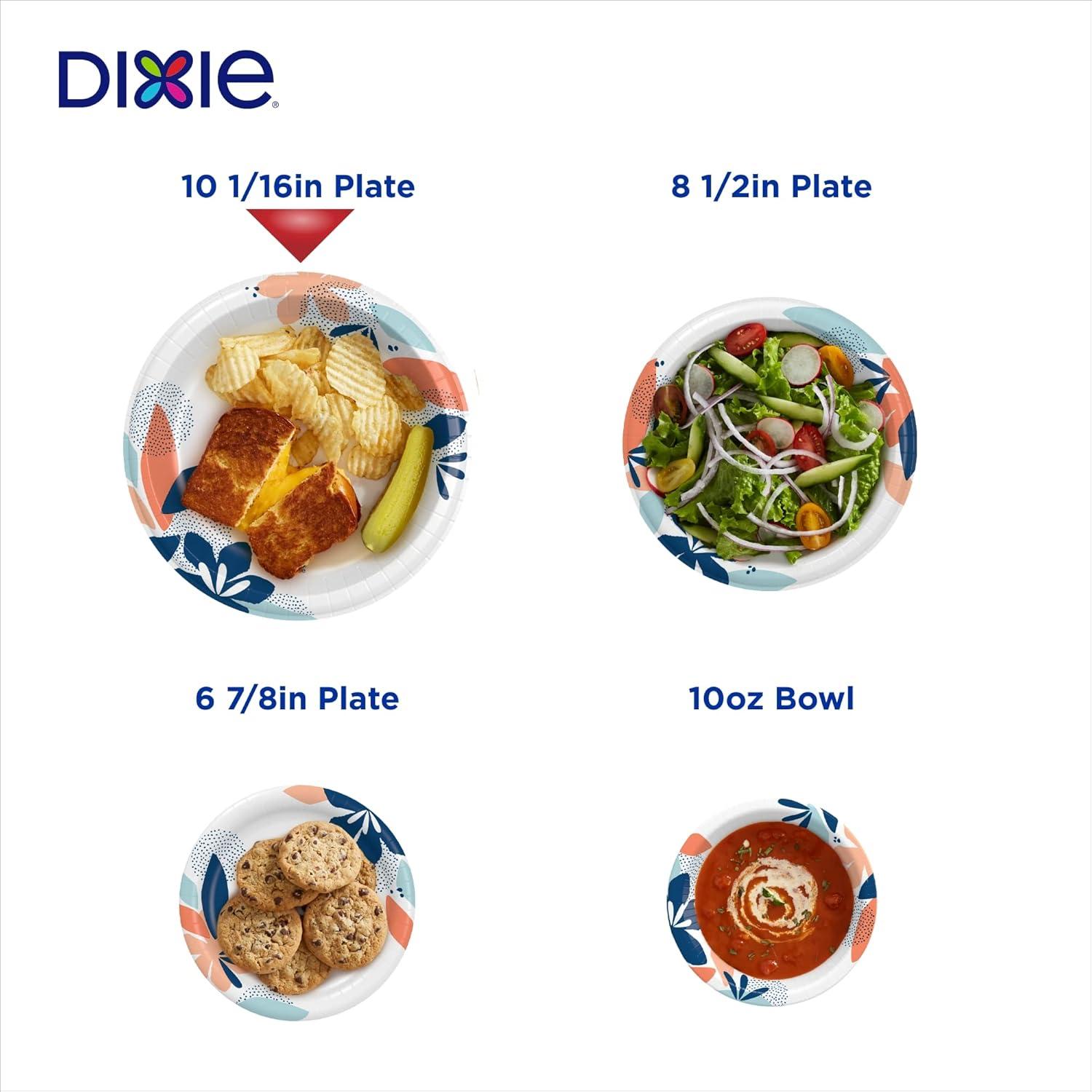 imageDixie Large Paper Plates 10 Inch 204 Count 2X Stronger MicrowaveSafe SoakProof Cut Resistant Disposable Plates For Everyday Breakfast Lunch amp Dinner Meals54 Count Pack of 2