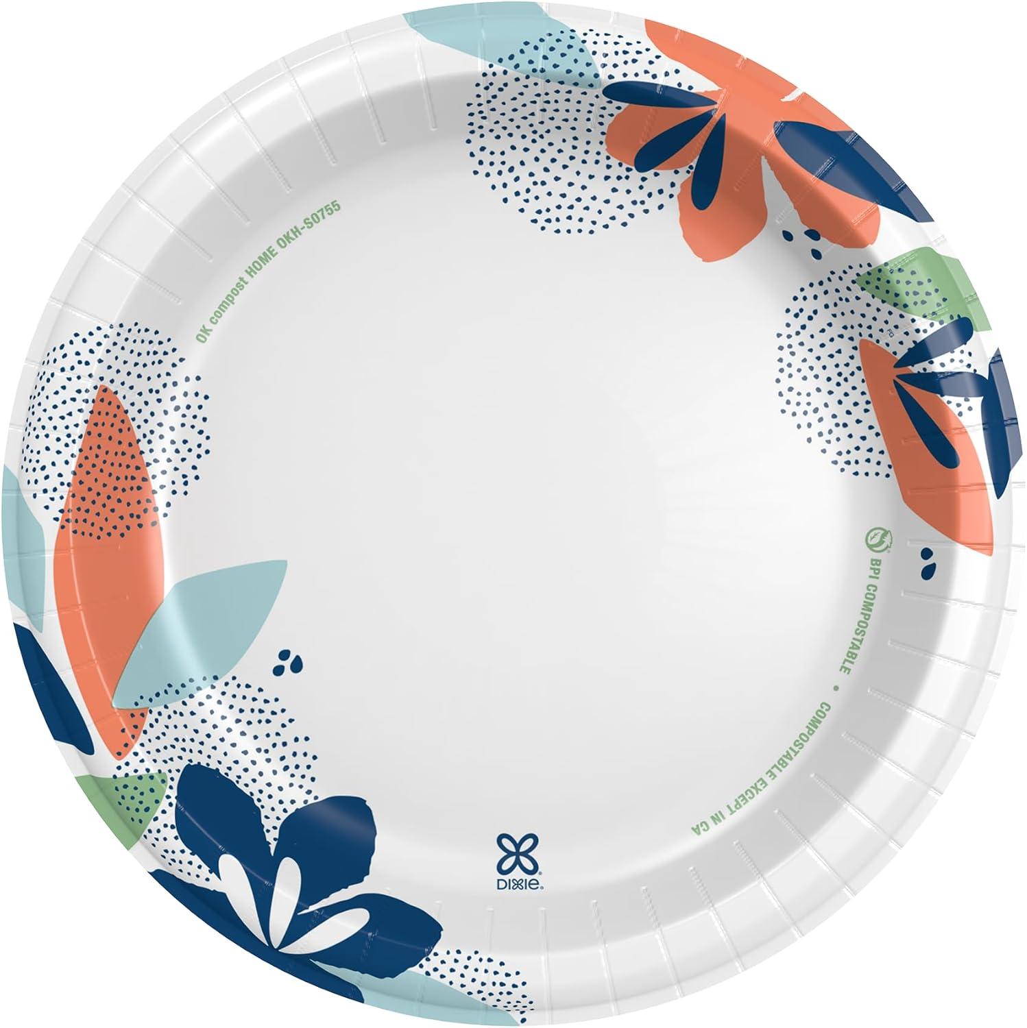 imageDixie Large Paper Plates 10 Inch 204 Count 2X Stronger MicrowaveSafe SoakProof Cut Resistant Disposable Plates For Everyday Breakfast Lunch amp Dinner Meals150 Count Pack of 1