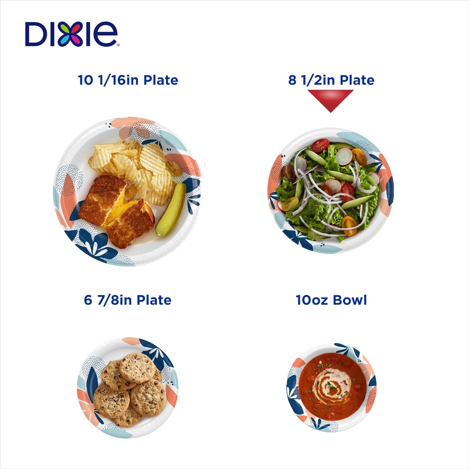 imageDixie Medium Paper Plates 85 Inch 90 Count 2X Stronger MicrowaveSafe SoakProof Cut Resistant Disposable Plates For Everyday Breakfast Lunch amp Dinner Meals90 Count Pack of 2