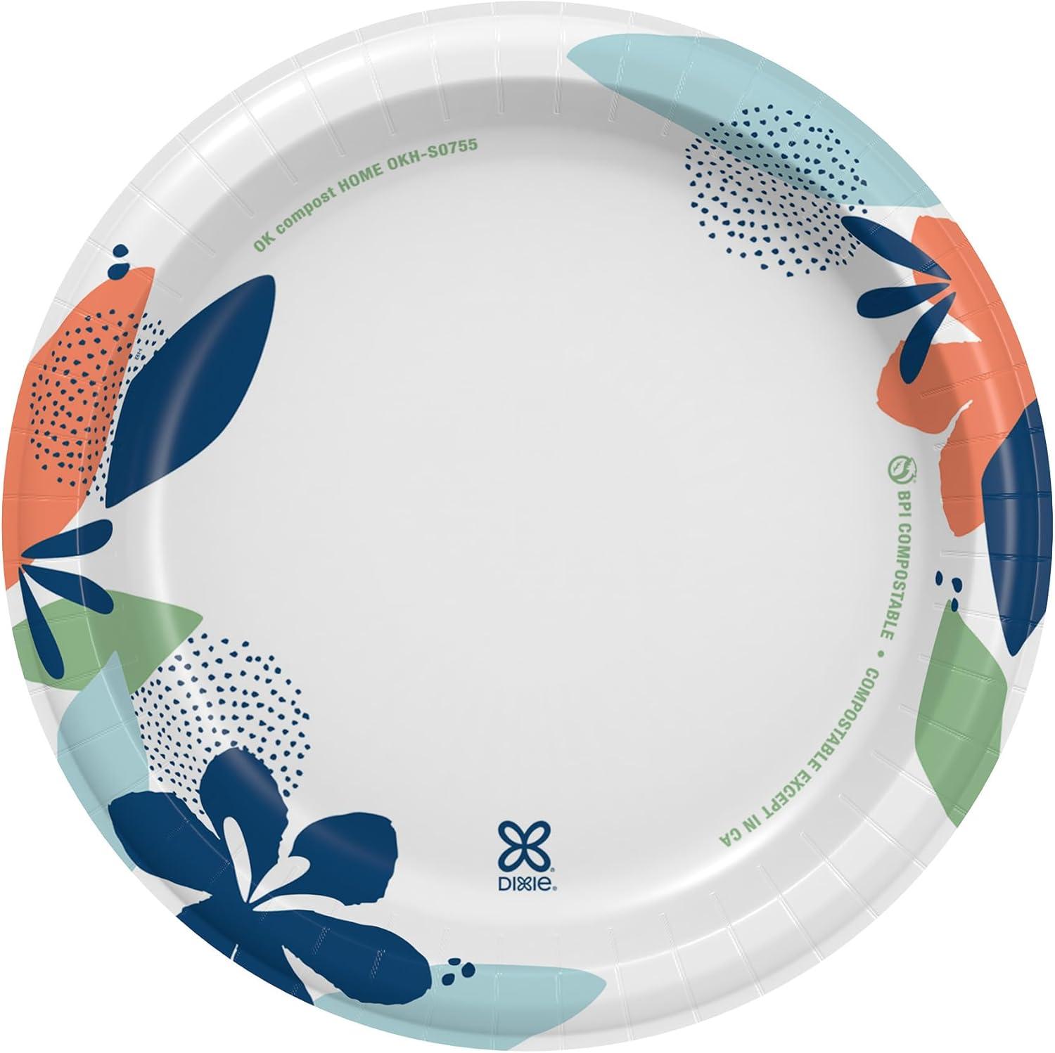 imageDixie Medium Paper Plates 85 Inch 90 Count 2X Stronger MicrowaveSafe SoakProof Cut Resistant Disposable Plates For Everyday Breakfast Lunch amp Dinner Meals90 Count Pack of 1