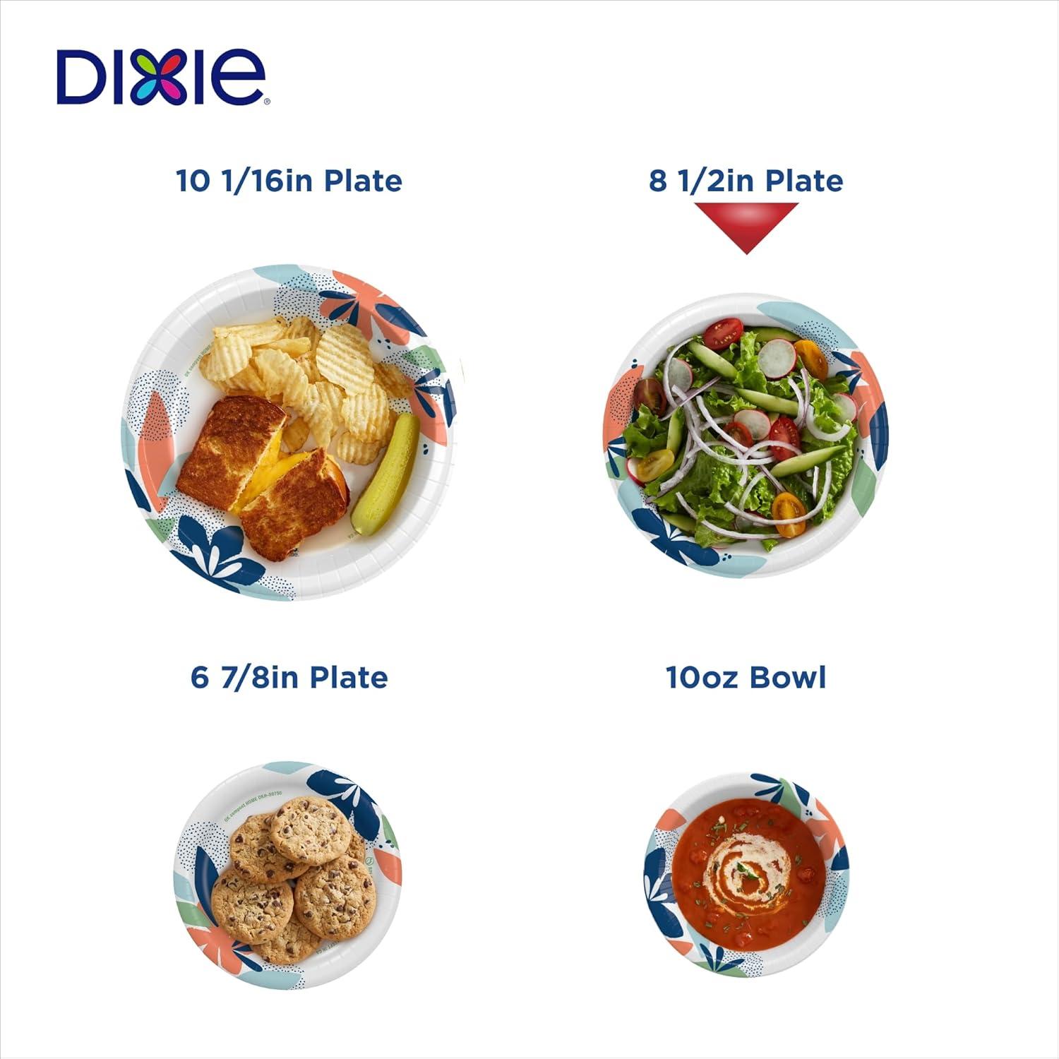 imageDixie Medium Paper Plates 85 Inch 90 Count 2X Stronger MicrowaveSafe SoakProof Cut Resistant Disposable Plates For Everyday Breakfast Lunch amp Dinner Meals90 Count Pack of 1