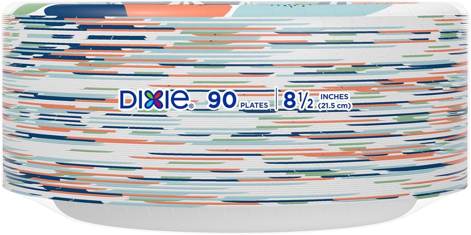 imageDixie Medium Paper Plates 85 Inch 90 Count 2X Stronger MicrowaveSafe SoakProof Cut Resistant Disposable Plates For Everyday Breakfast Lunch amp Dinner Meals90 Count Pack of 1