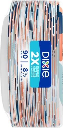 imageDixie Medium Paper Plates 85 Inch 90 Count 2X Stronger MicrowaveSafe SoakProof Cut Resistant Disposable Plates For Everyday Breakfast Lunch amp Dinner Meals90 Count Pack of 2