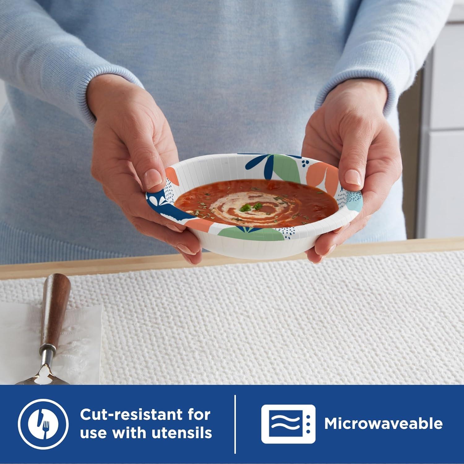 imageDixie Small Paper Bowls 10 Oz 72 Count MicrowaveSafe SoakProof Disposable Bowls Great For Snacks Dessert And Light Lunch Meals36 Count Pack of 1