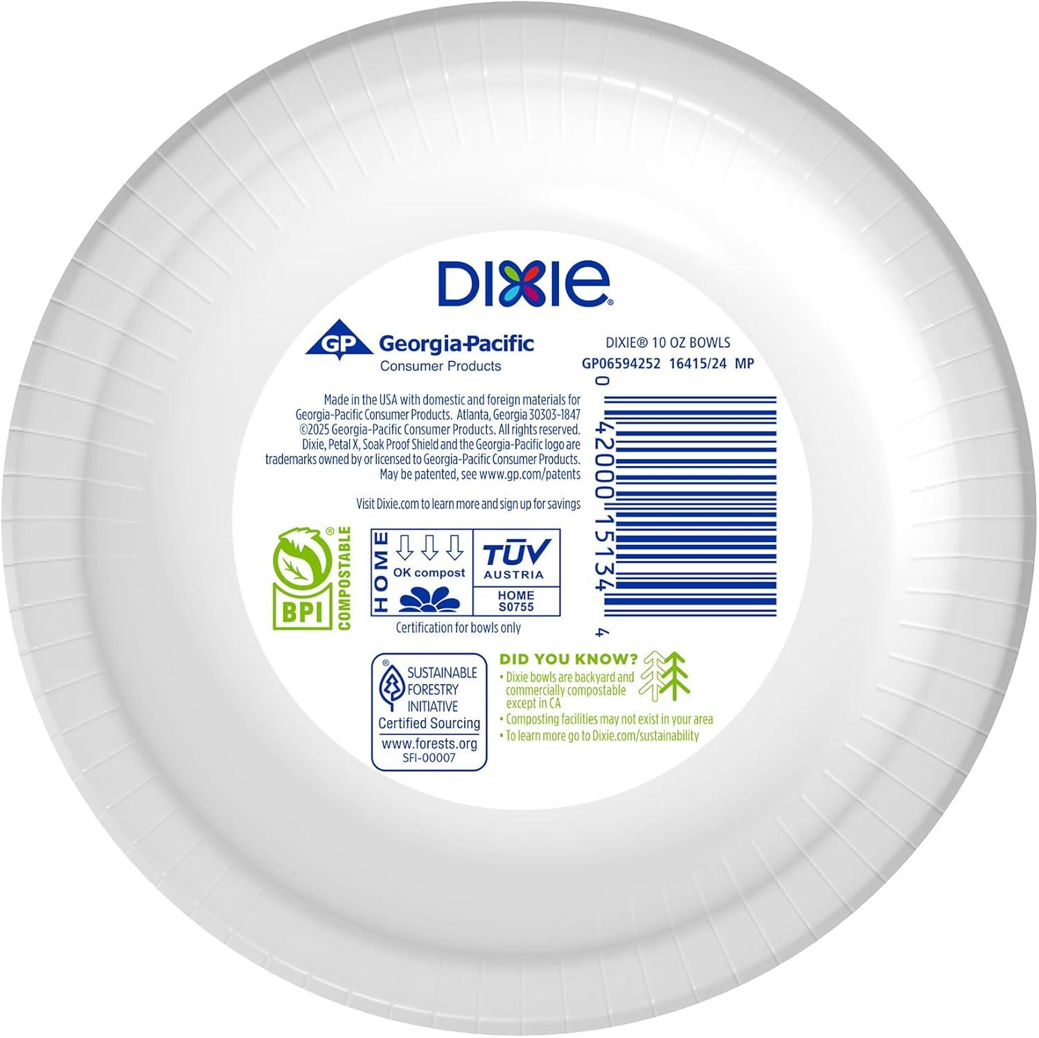 imageDixie Small Paper Bowls 10 Oz 72 Count MicrowaveSafe SoakProof Disposable Bowls Great For Snacks Dessert And Light Lunch Meals36 Count Pack of 1
