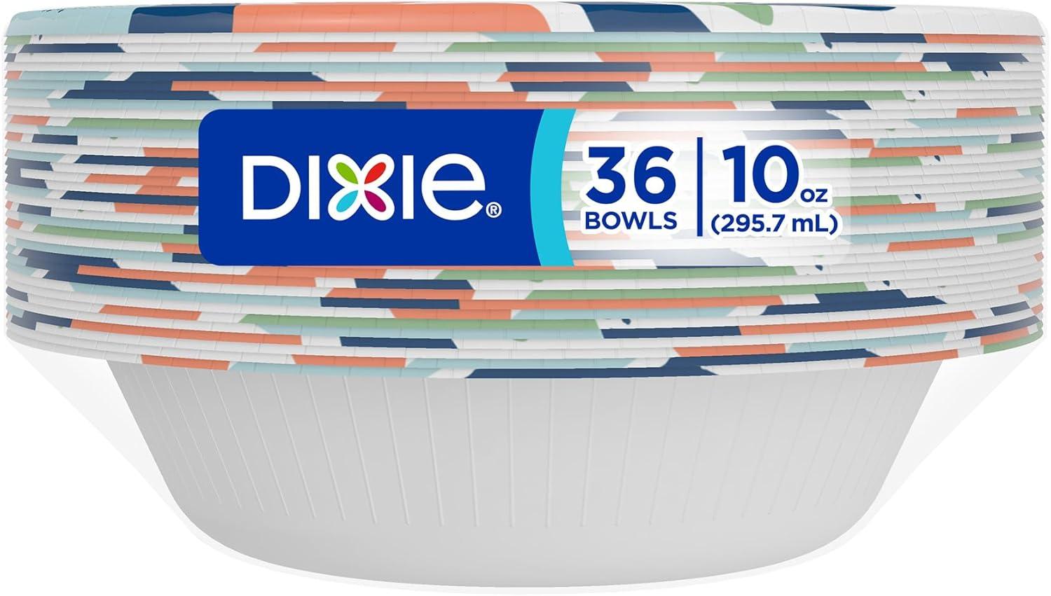 imageDixie Small Paper Bowls 10 Oz 72 Count MicrowaveSafe SoakProof Disposable Bowls Great For Snacks Dessert And Light Lunch Meals36 Count Pack of 1
