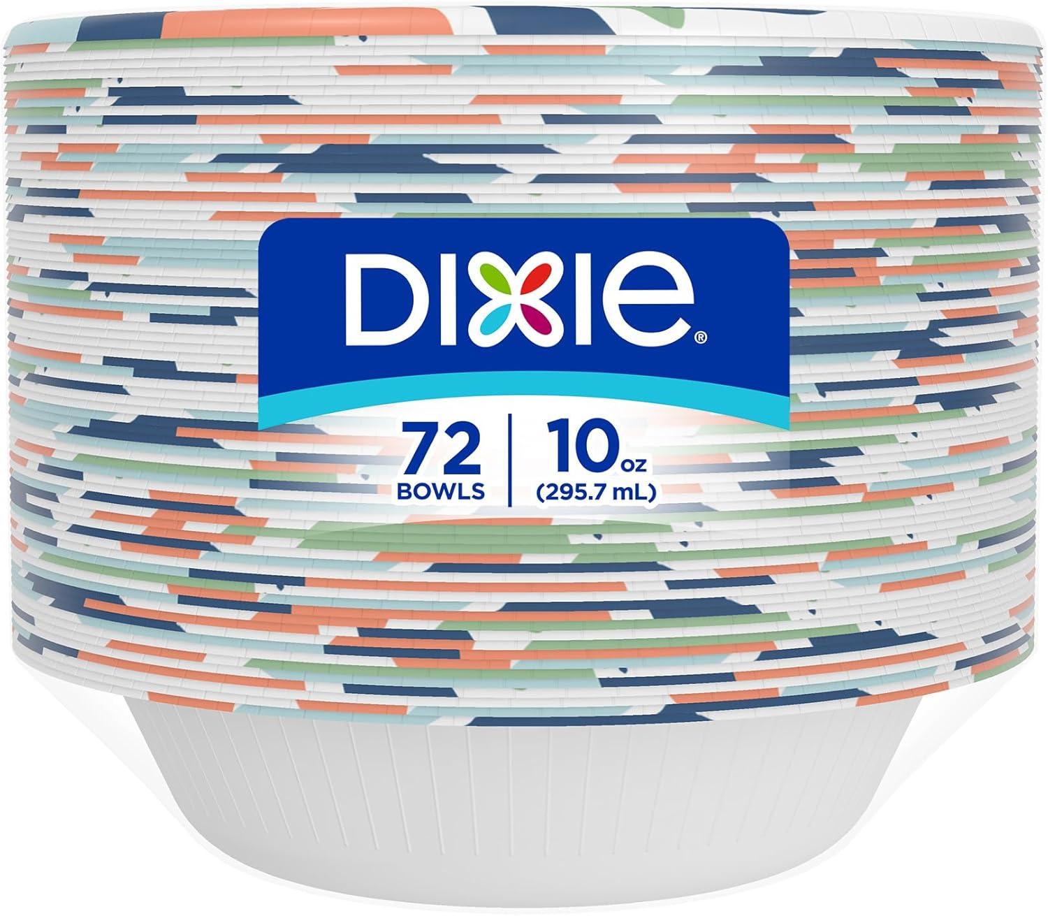 imageDixie Small Paper Bowls 10 Oz 72 Count MicrowaveSafe SoakProof Disposable Bowls Great For Snacks Dessert And Light Lunch Meals72 Count Pack of 1