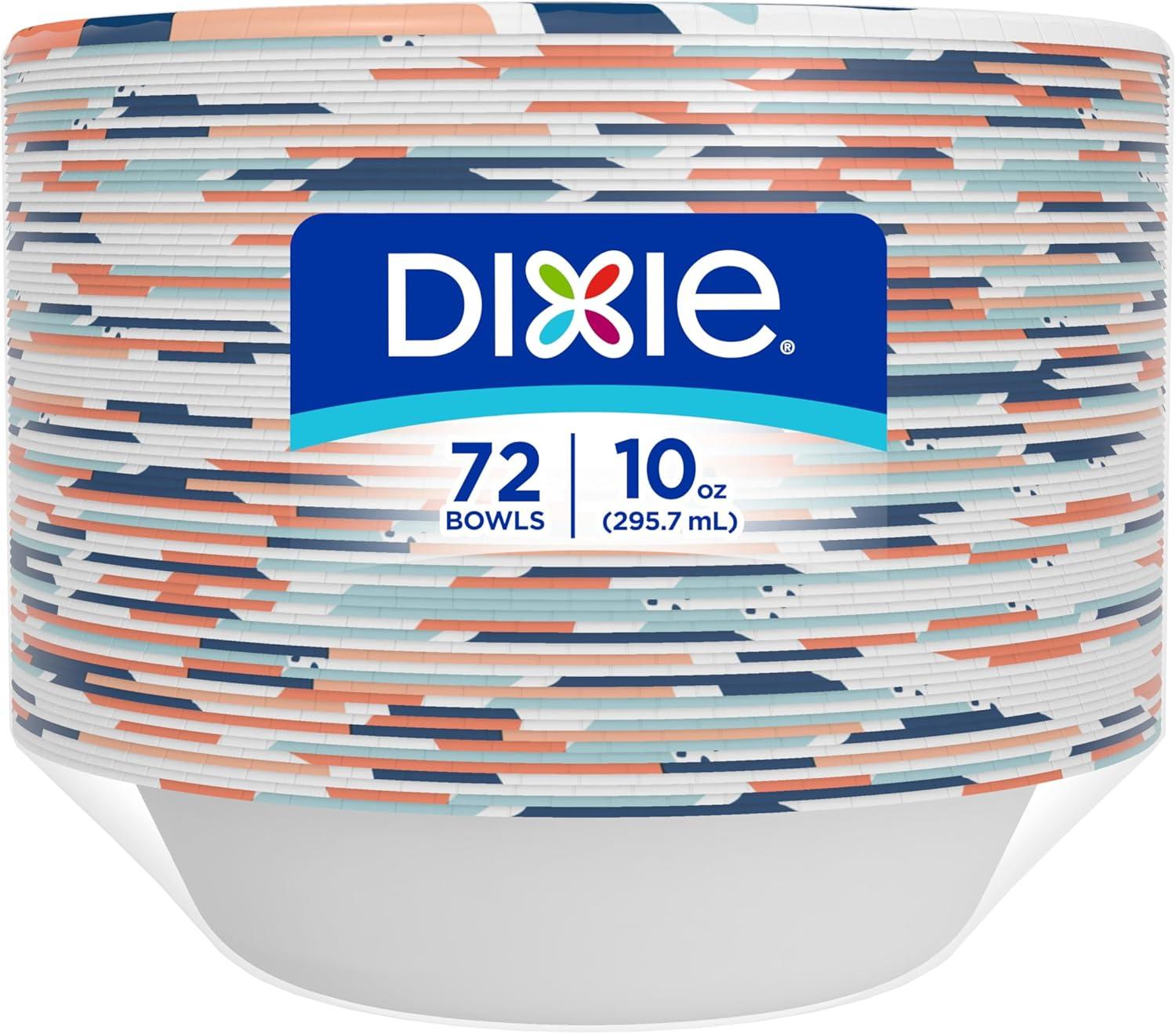 imageDixie Small Paper Bowls 10 Oz 72 Count MicrowaveSafe SoakProof Disposable Bowls Great For Snacks Dessert And Light Lunch Meals72 Count Pack of 2