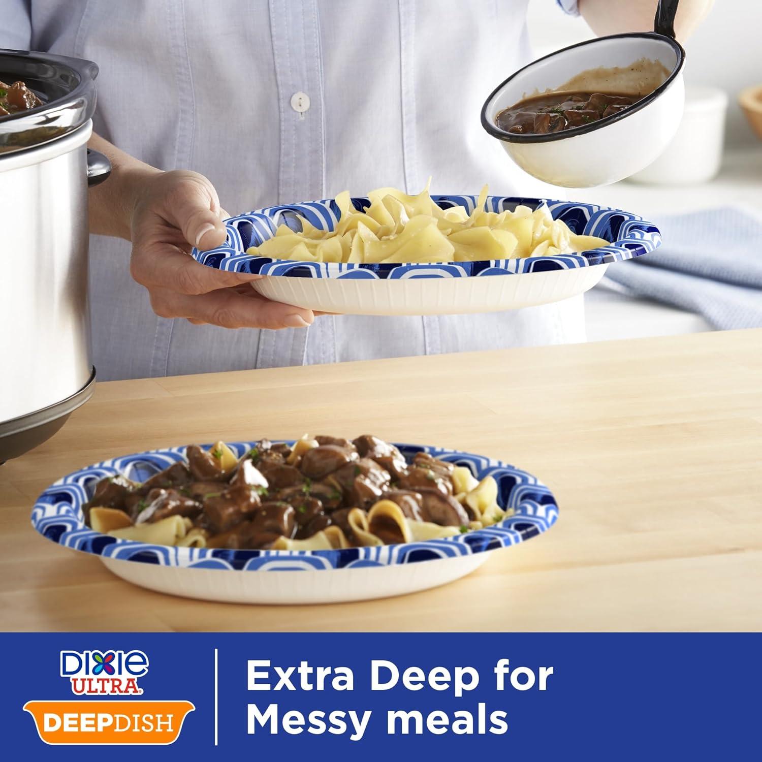 imageDixie Ultra Deep Dish Paper Plates 28 Oz 40 Count Heavy Duty MicrowaveSafe SoakProof Cut Resistant Disposable Plates For Heavy Messy Meals40 Count Pack of 1