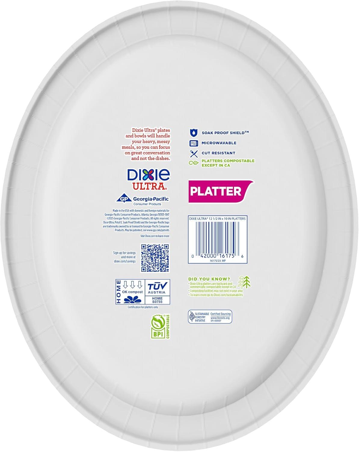 imageDixie Ultra Disposable Paper Platters 10 x 125 25 Count Durable Sturdy Design