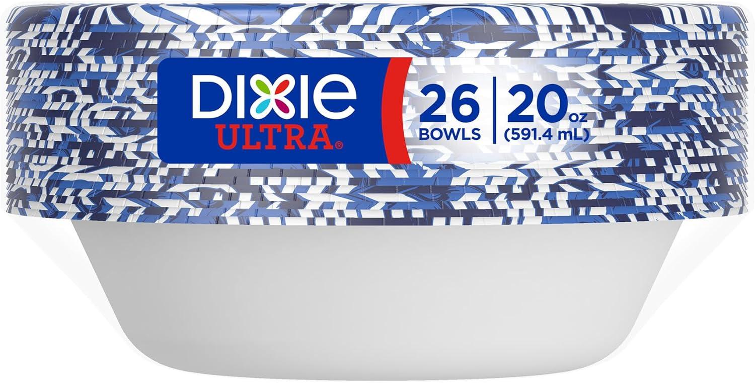imageDixie Ultra Large Paper Bowls 20 Oz 56 Count Microwave Safe Compostable Disposable Bowls Great For Breakfast Lunch And Dinner Meals26 Count Pack of 6