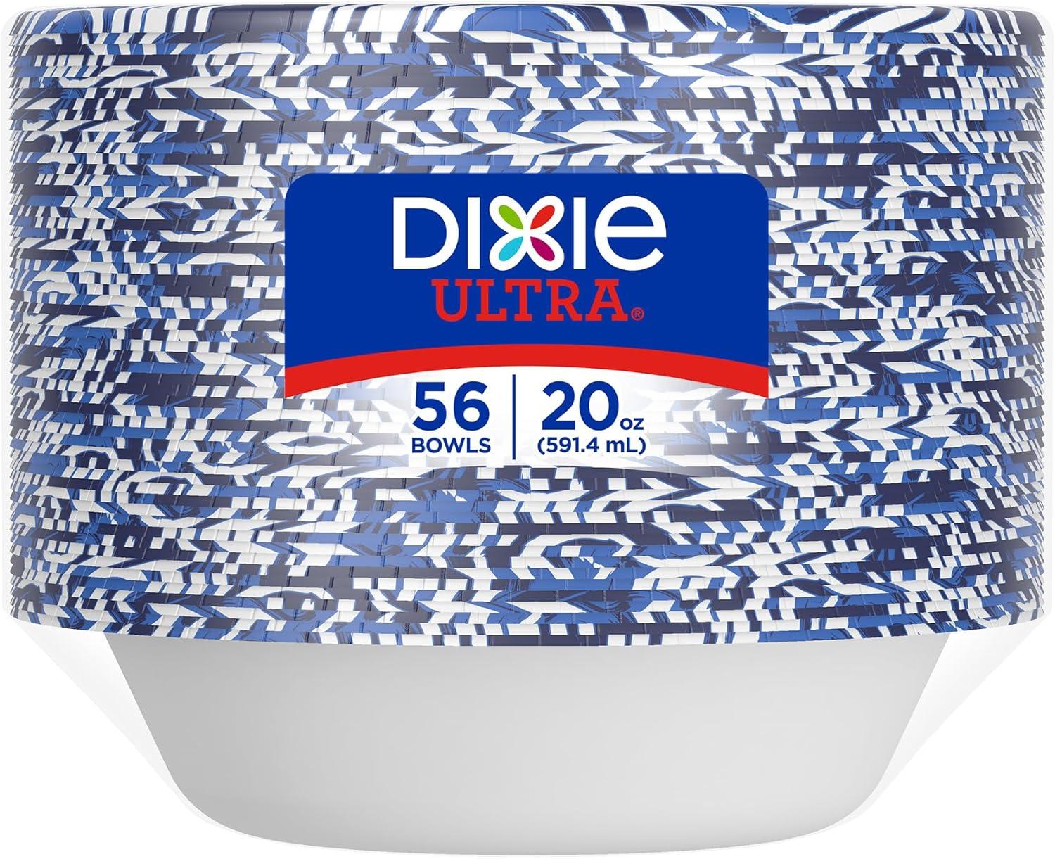 imageDixie Ultra Large Paper Bowls 20 Oz 56 Count Microwave Safe Compostable Disposable Bowls Great For Breakfast Lunch And Dinner Meals56 Count Pack of 2