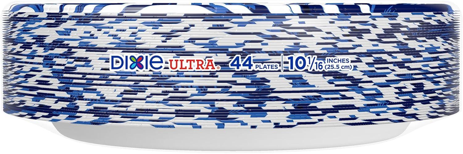 imageDixie Ultra Large Paper Plates 10 Inch 43 Count Pack of 4 3X Stronger Heavy Duty MicrowaveSafe SoakProof Cut Resistant Disposable Plates For Heavy Messy Meals44 Count Pack of 1
