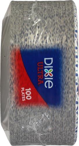 imageDixie Ultra Large Paper Plates 10 Inch 43 Count Pack of 4 3X Stronger Heavy Duty MicrowaveSafe SoakProof Cut Resistant Disposable Plates For Heavy Messy Meals100 Count Pack of 3