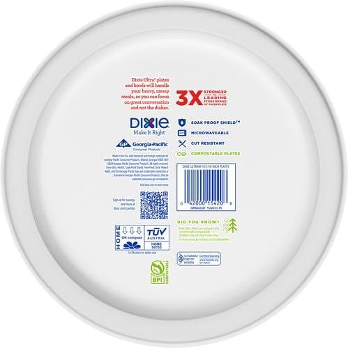imageDixie Ultra Large Paper Plates 10 Inch 43 Count Pack of 4 3X Stronger Heavy Duty MicrowaveSafe SoakProof Cut Resistant Disposable Plates For Heavy Messy Meals44 Count Pack of 2