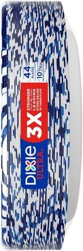 imageDixie Ultra Large Paper Plates 10 Inch 43 Count Pack of 4 3X Stronger Heavy Duty MicrowaveSafe SoakProof Cut Resistant Disposable Plates For Heavy Messy Meals44 Count Pack of 2