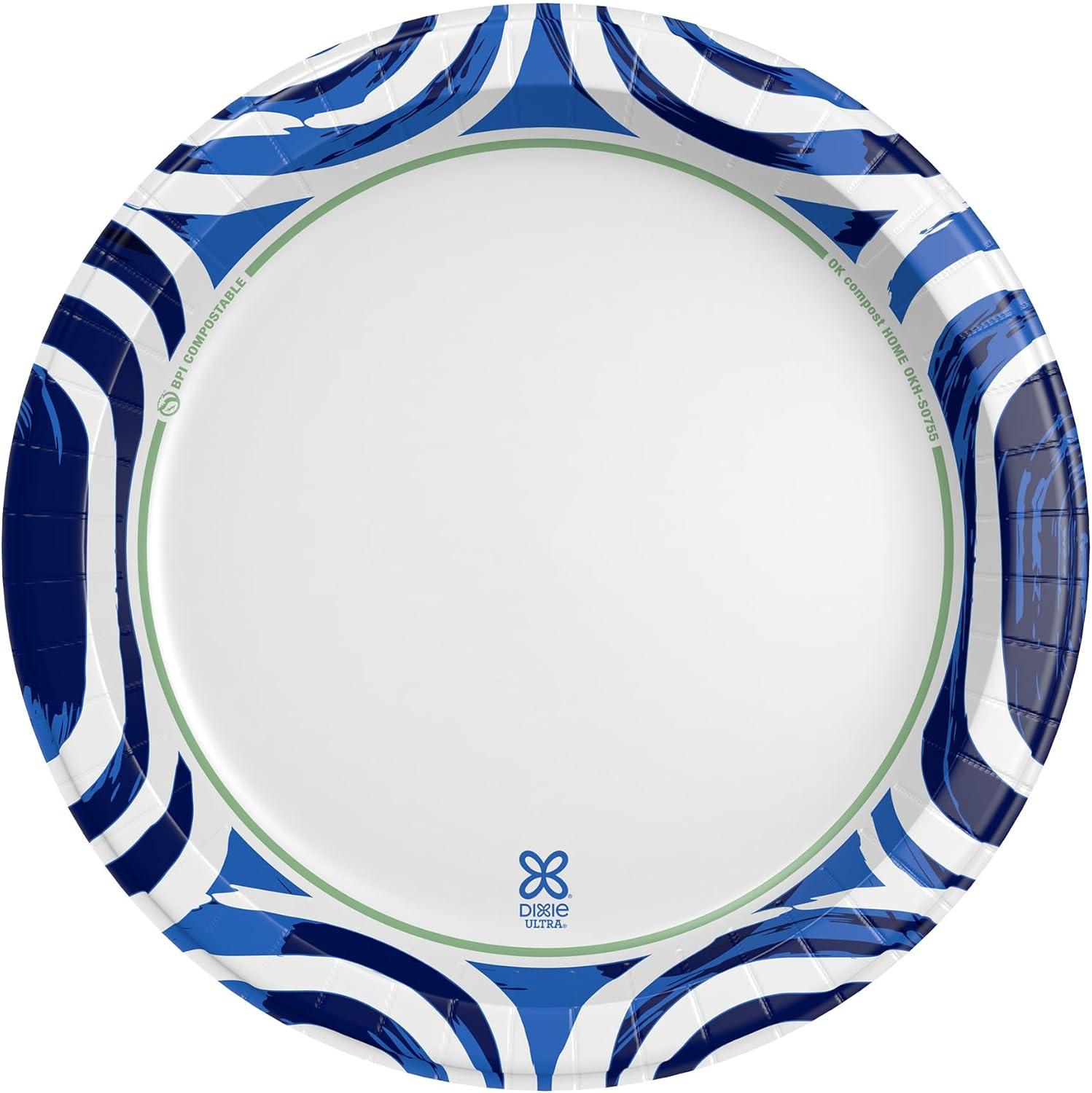 imageDixie Ultra Large Paper Plates 10 Inch 43 Count Pack of 4 3X Stronger Heavy Duty MicrowaveSafe SoakProof Cut Resistant Disposable Plates For Heavy Messy Meals100 Count Pack of 1