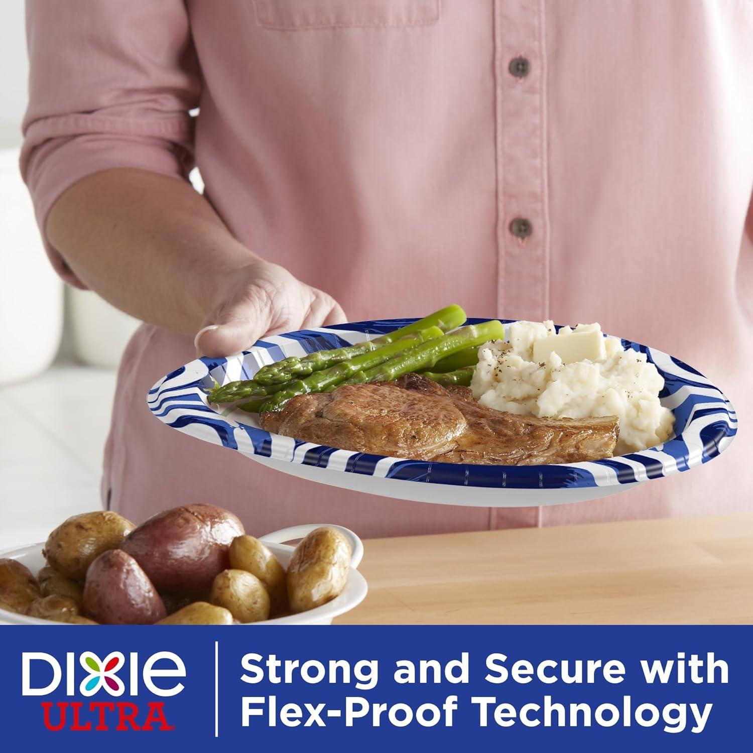 imageDixie Ultra Large Paper Plates 10 Inch 64 Count 3X Stronger Heavy Duty MicrowaveSafe SoakProof Cut Resistant Disposable Plates For Heavy Messy Meals64 Count Pack of 1