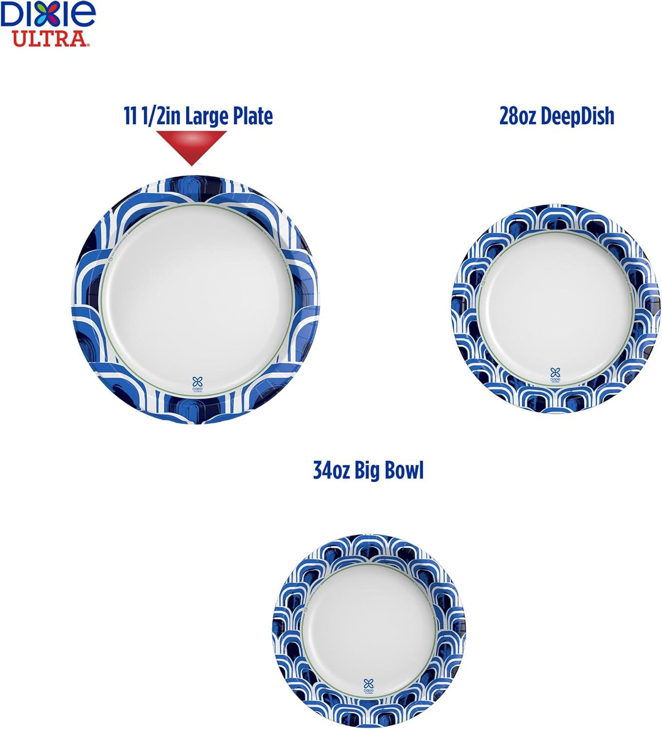 imageDixie Ultra Large Paper Plates 11 Inch 25 Count 3X Stronger Heavy Duty MicrowaveSafe SoakProof Cut Resistant Great for Heavy Messy MealsExtra Large Pack of 4