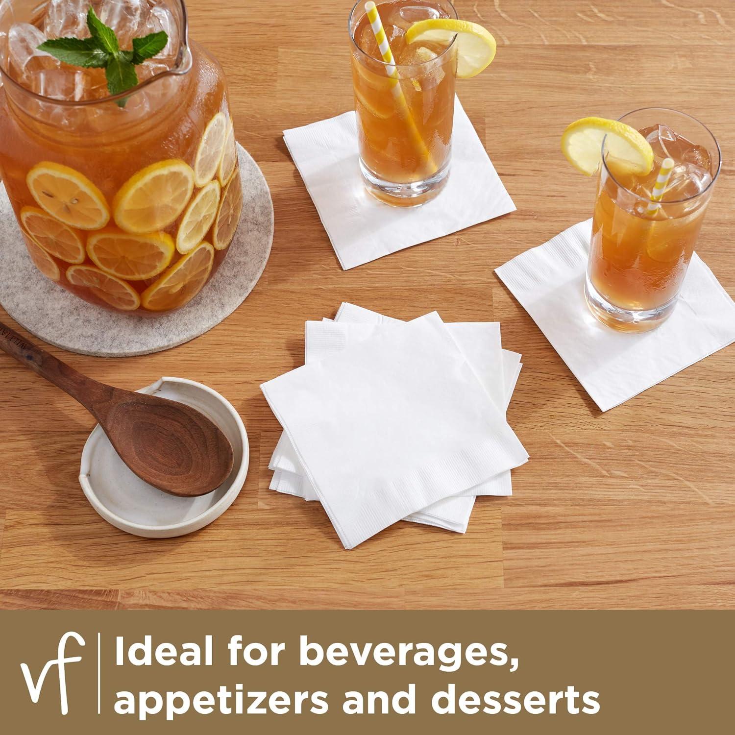 imageVanity Fair Entertain Beverage Paper Napkins White 2Ply 40 Count 49 x 49 Disposable Napkins for Entertaining40 Count Pack of 4