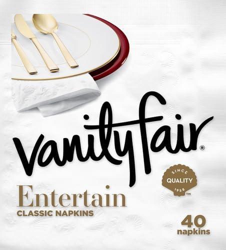 imageVanity Fair Entertain Paper Napkins 40 Count Pack of 8 Disposable Napkins Made For Entertaining And Events40 Count Pack of 4