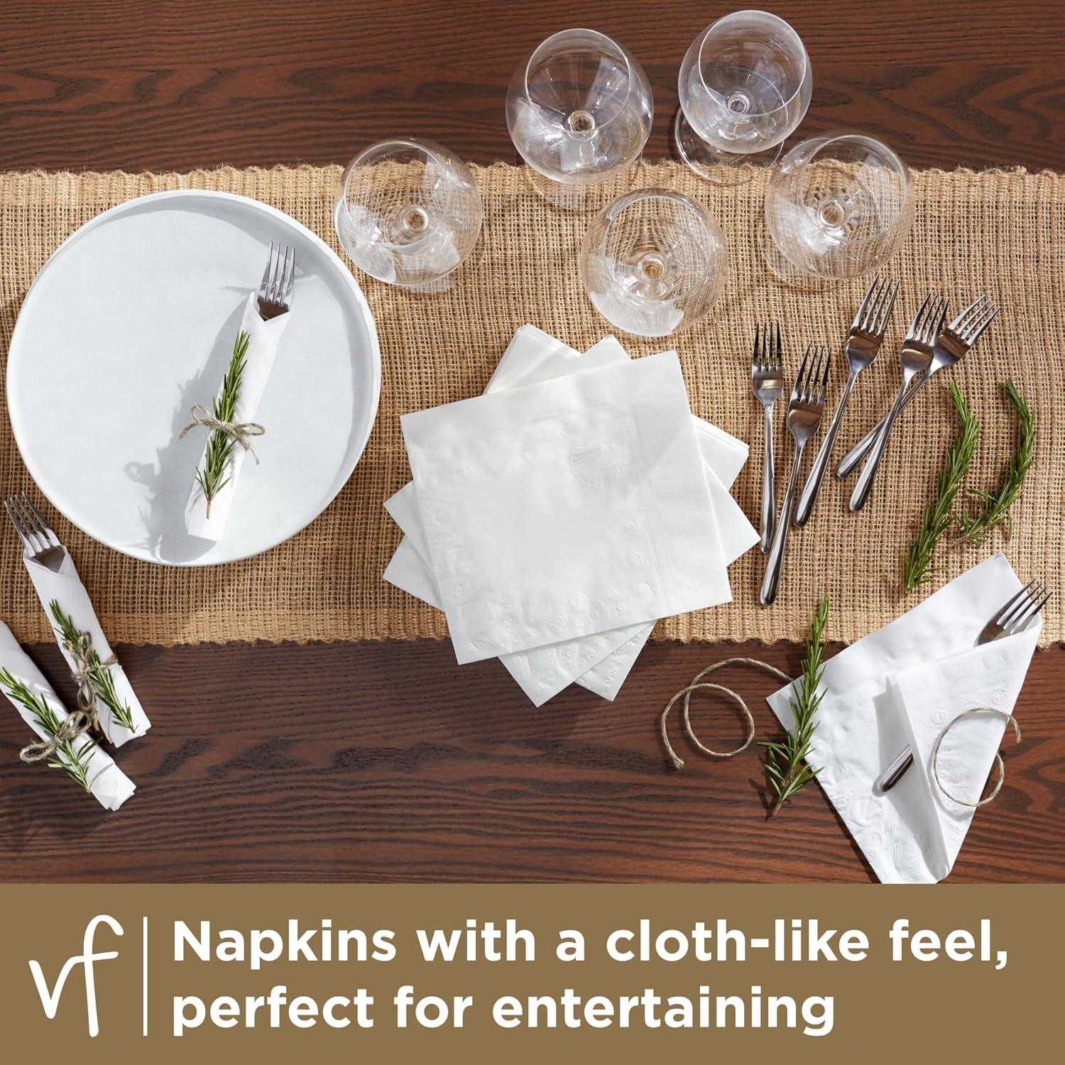 imageVanity Fair Entertain Paper Napkins 40 Count Pack of 8 Disposable Napkins Made For Entertaining And Events40 Count Pack of 8
