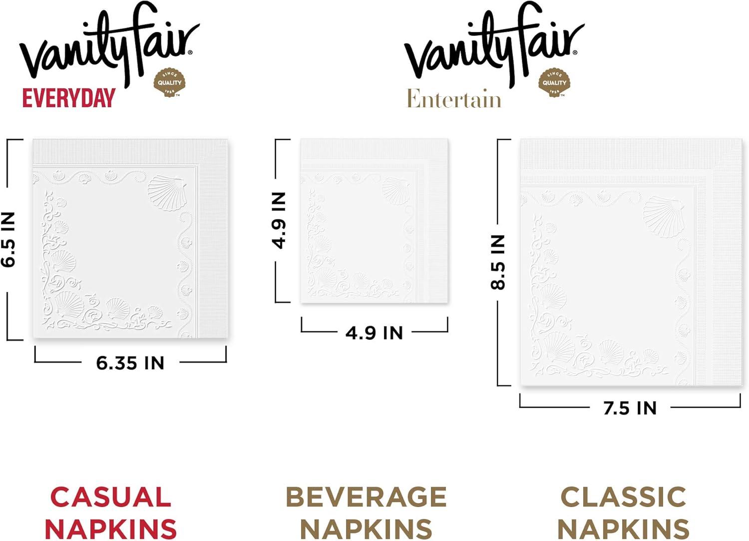 imageVanity Fair Entertain Paper Napkins 40 Count Pack of 8 Disposable Napkins Made For Entertaining And Events40 Count Pack of 8