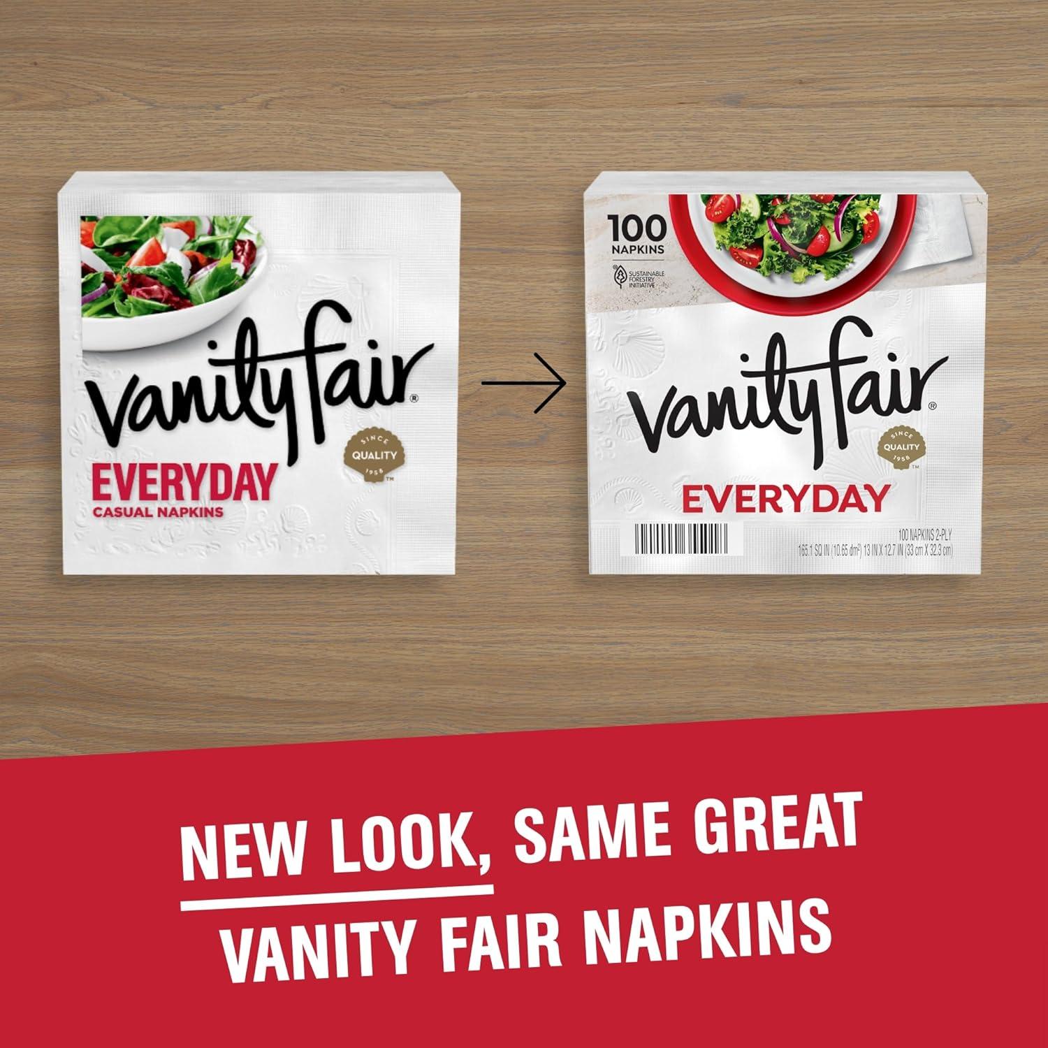 imageVanity Fair Everyday Paper Napkins 100 Count Disposable Napkins Made Soft And Smooth For Everyday Meals200 Count Pack of 2