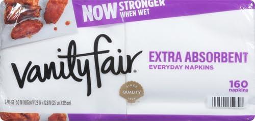 imageVanity Fair Extra Absorbent Premium Paper Napkins 160 Count Disposable Napkins Made Soft And Strong For Messy Meals And Everyday Use160 Count Pack of 2
