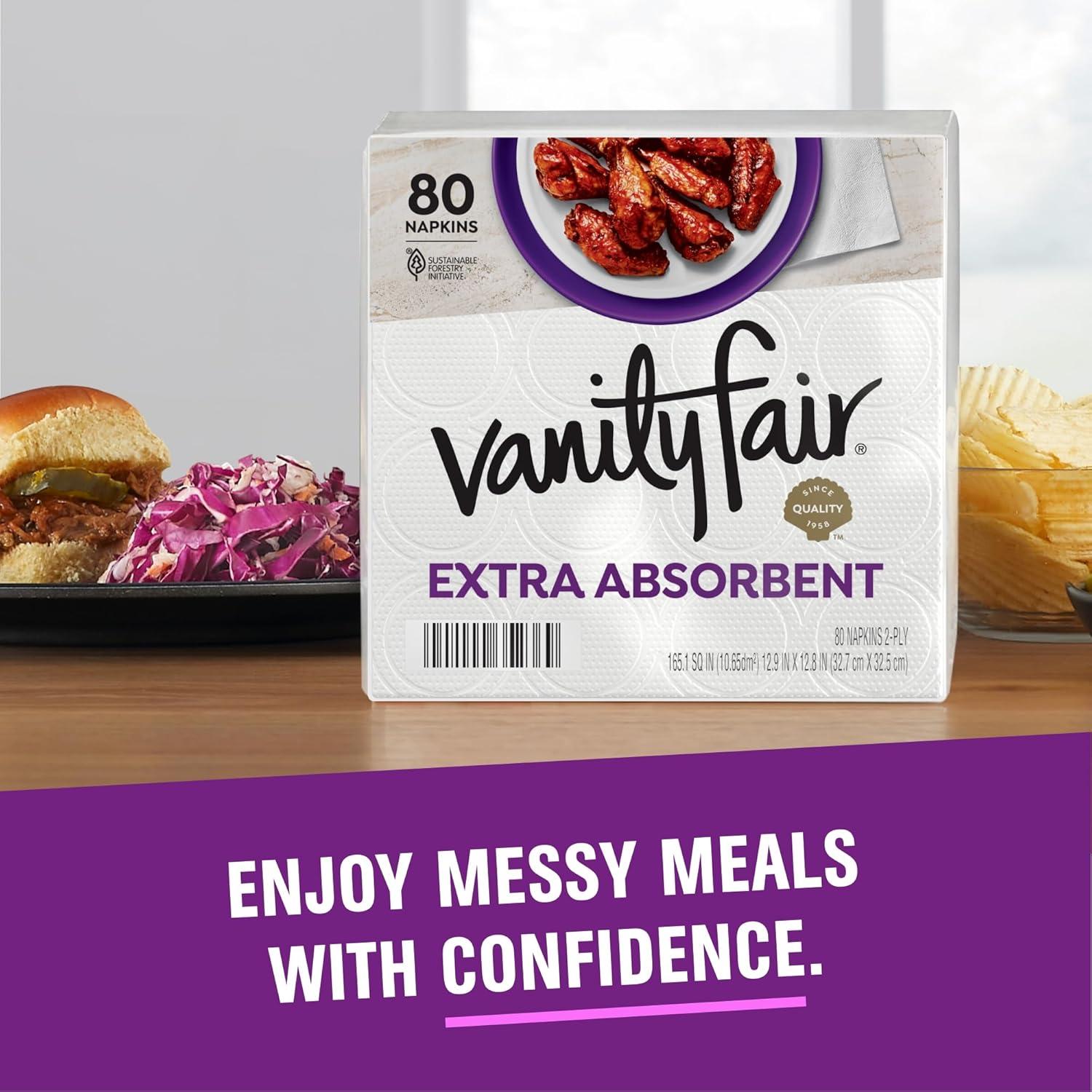 imageVanity Fair Extra Absorbent Premium Paper Napkins 160 Count Disposable Napkins Made Soft And Strong For Messy Meals And Everyday Use80 Count Pack of 1