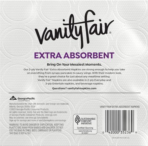 imageVanity Fair Extra Absorbent Premium Paper Napkins 160 Count Disposable Napkins Made Soft And Strong For Messy Meals And Everyday Use80 Count Pack of 4