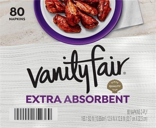 imageVanity Fair Extra Absorbent Premium Paper Napkins 160 Count Disposable Napkins Made Soft And Strong For Messy Meals And Everyday Use80 Count Pack of 4