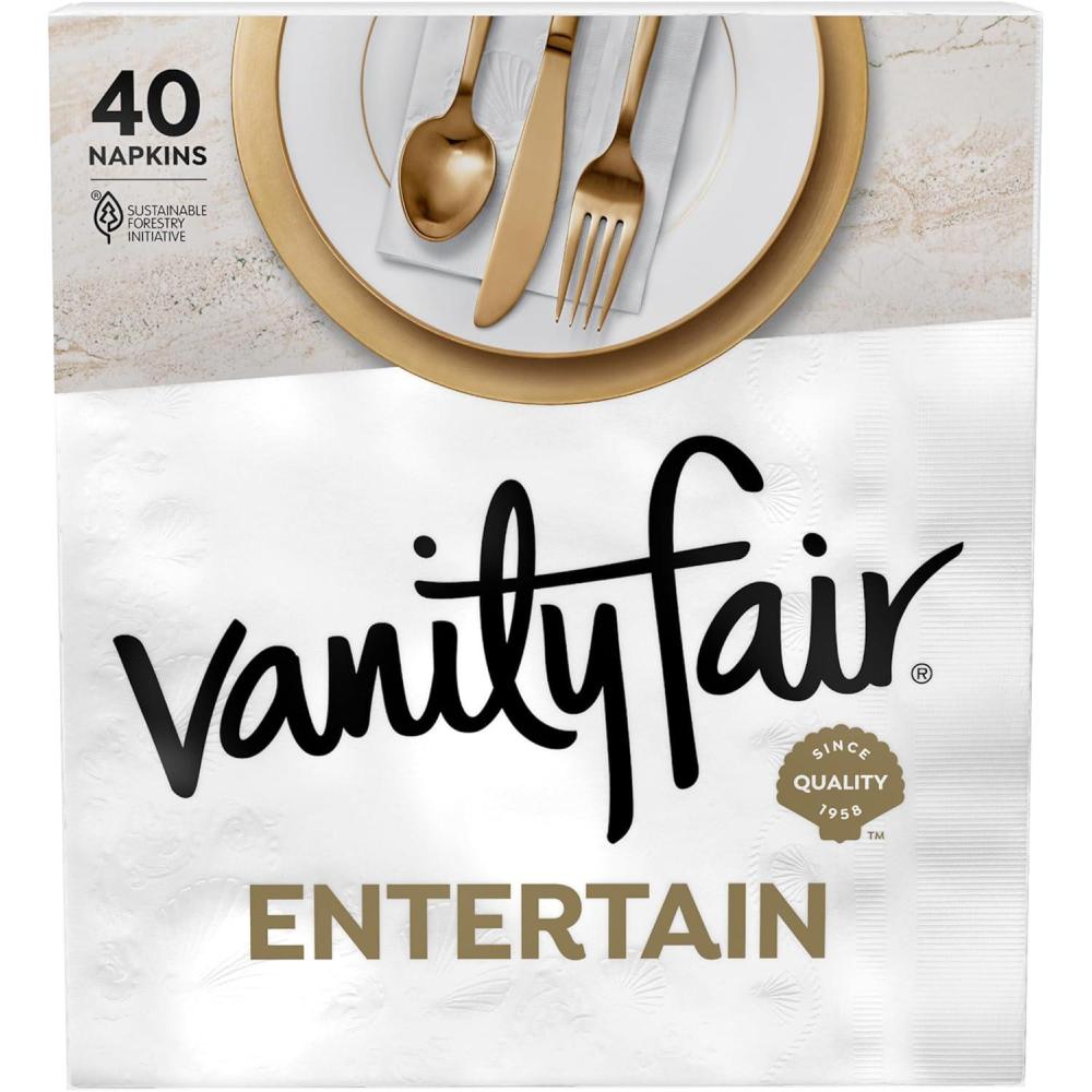 imageVanity Fair Entertain Paper Napkins 40 Count Pack of 8 Disposable Napkins Made For Entertaining And Events40 Count Pack of 1