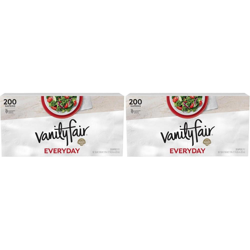 imageVanity Fair Everyday Paper Napkins 100 Count Disposable Napkins Made Soft And Smooth For Everyday Meals200 Count Pack of 2