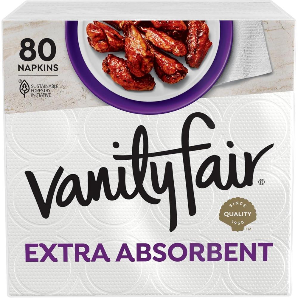 imageVanity Fair Extra Absorbent Premium Paper Napkins 160 Count Disposable Napkins Made Soft And Strong For Messy Meals And Everyday Use80 Count Pack of 1