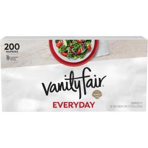 Vanity Fair Everyday Paper Napkins, 100 Count, Disposable Napkins Made Soft And Smooth For Everyday Meals(200 Count (Pack of 1))