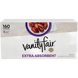 Vanity Fair Extra Absorbent Premium Paper Napkins, 160 Count, Disposable Napkins Made Soft And Strong For Messy Meals And Everyday Use(160 Count (Pack of 1))
