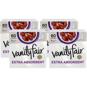 Vanity Fair Extra Absorbent Premium Paper Napkins, 160 Count, Disposable Napkins Made Soft And Strong For Messy Meals And Everyday Use(80 Count (Pack of 4))