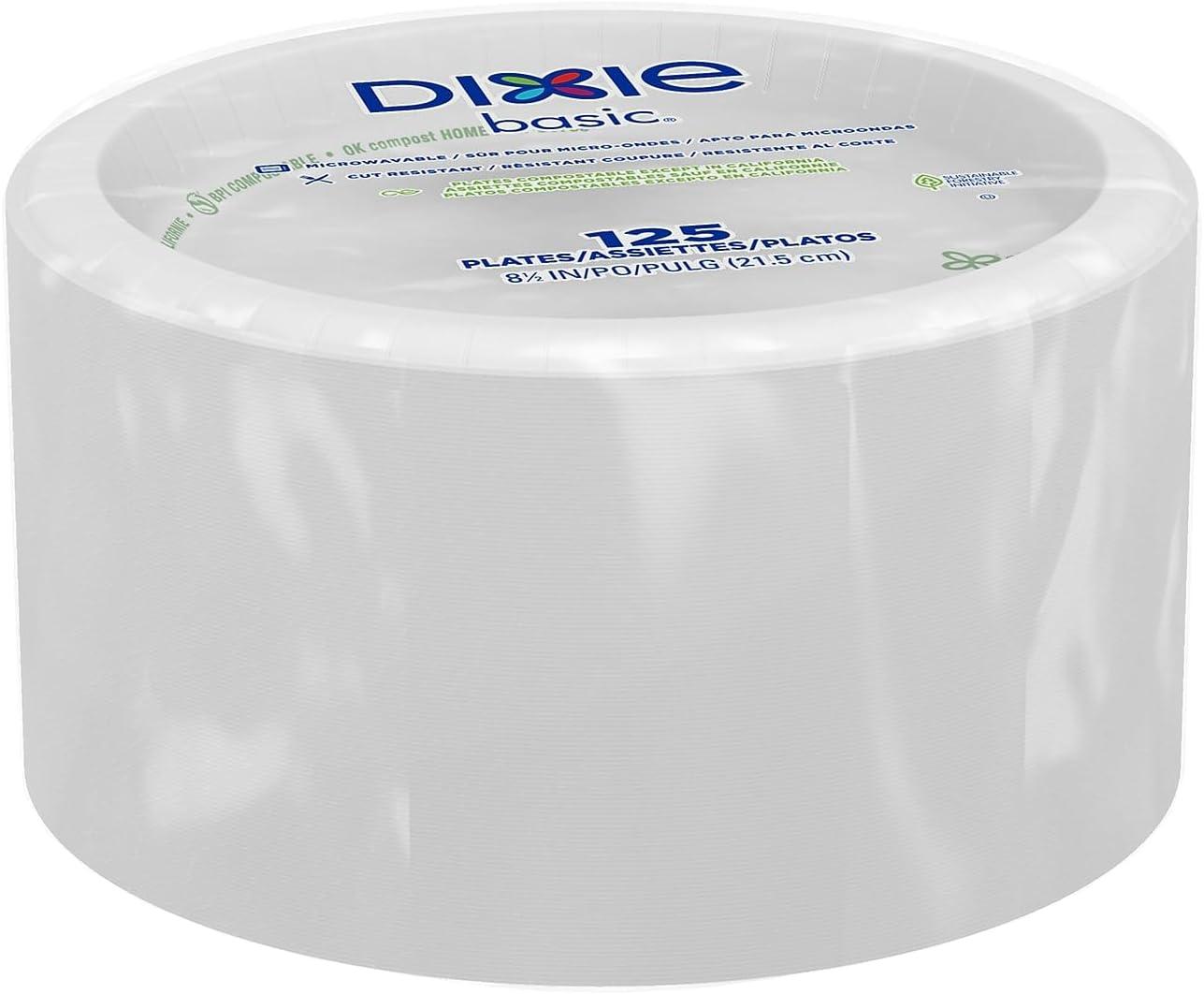 imageDixie Basic 85 Paper Plates White 125 Pack