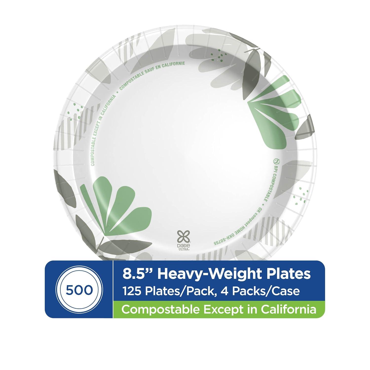 imageDixie Ultra 10 Inch HeavyWeight Paper Plates By GP PRO Pathways Botanical Design 500 Count 125 Disposable Plates Per Pack 4 Packs Per Case SXP10PATHPathways Design