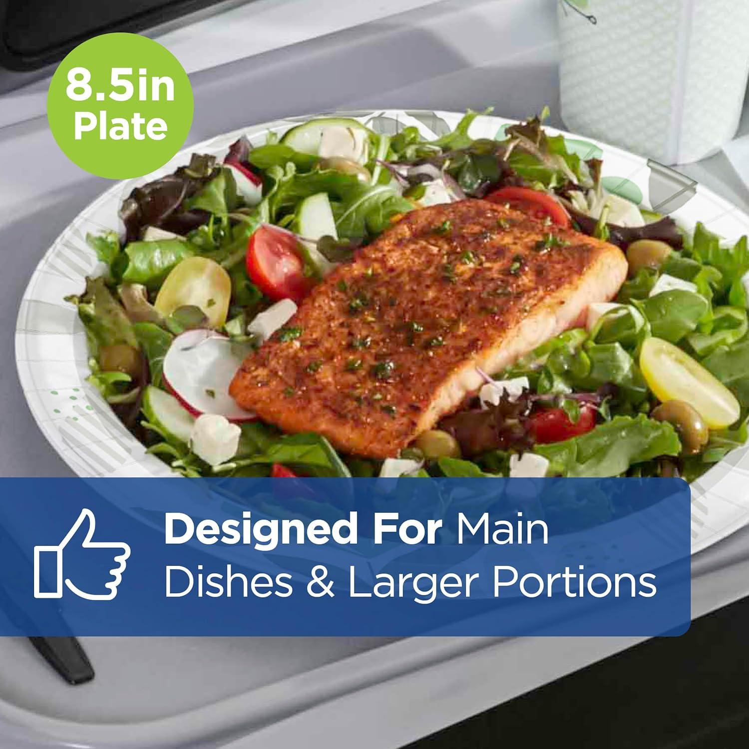 imageDixie Ultra 10 Inch HeavyWeight Paper Plates By GP PRO Pathways Botanical Design 500 Count 125 Disposable Plates Per Pack 4 Packs Per Case SXP10PATHPathways Design