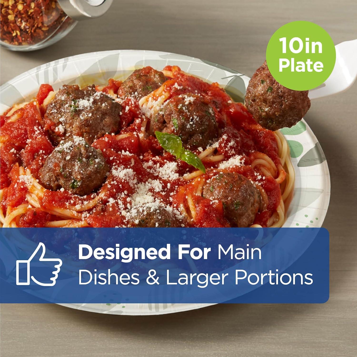 imageDixie Ultra 10 Inch HeavyWeight Paper Plates By GP PRO Pathways Botanical Design 500 Count 125 Disposable Plates Per Pack 4 Packs Per Case SXP10PATHPathways Design