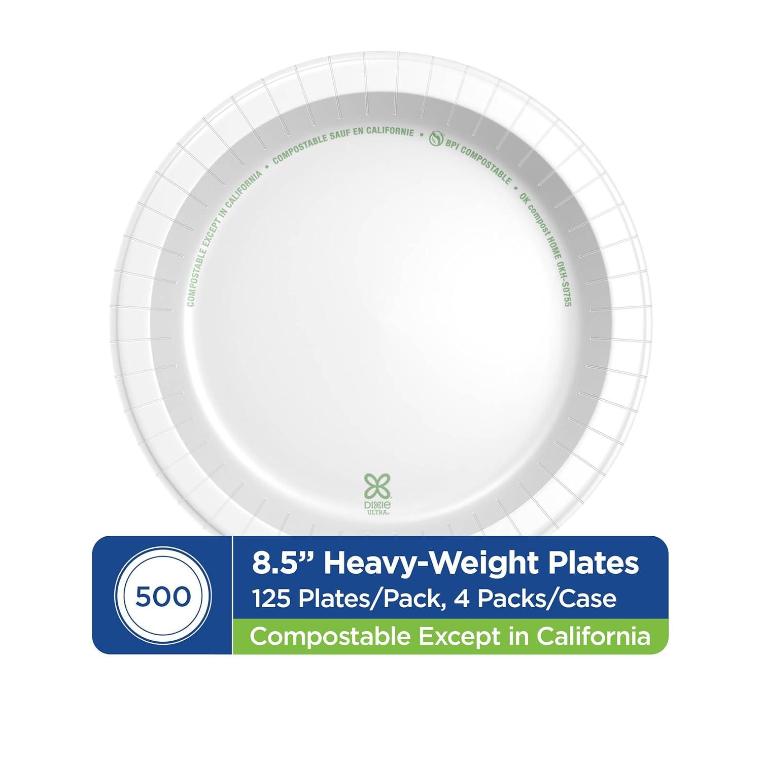 imageDixie Ultra 10 Inch HeavyWeight Paper Plates By GP PRO Pathways Botanical Design 500 Count 125 Disposable Plates Per Pack 4 Packs Per Case SXP10PATHWhite