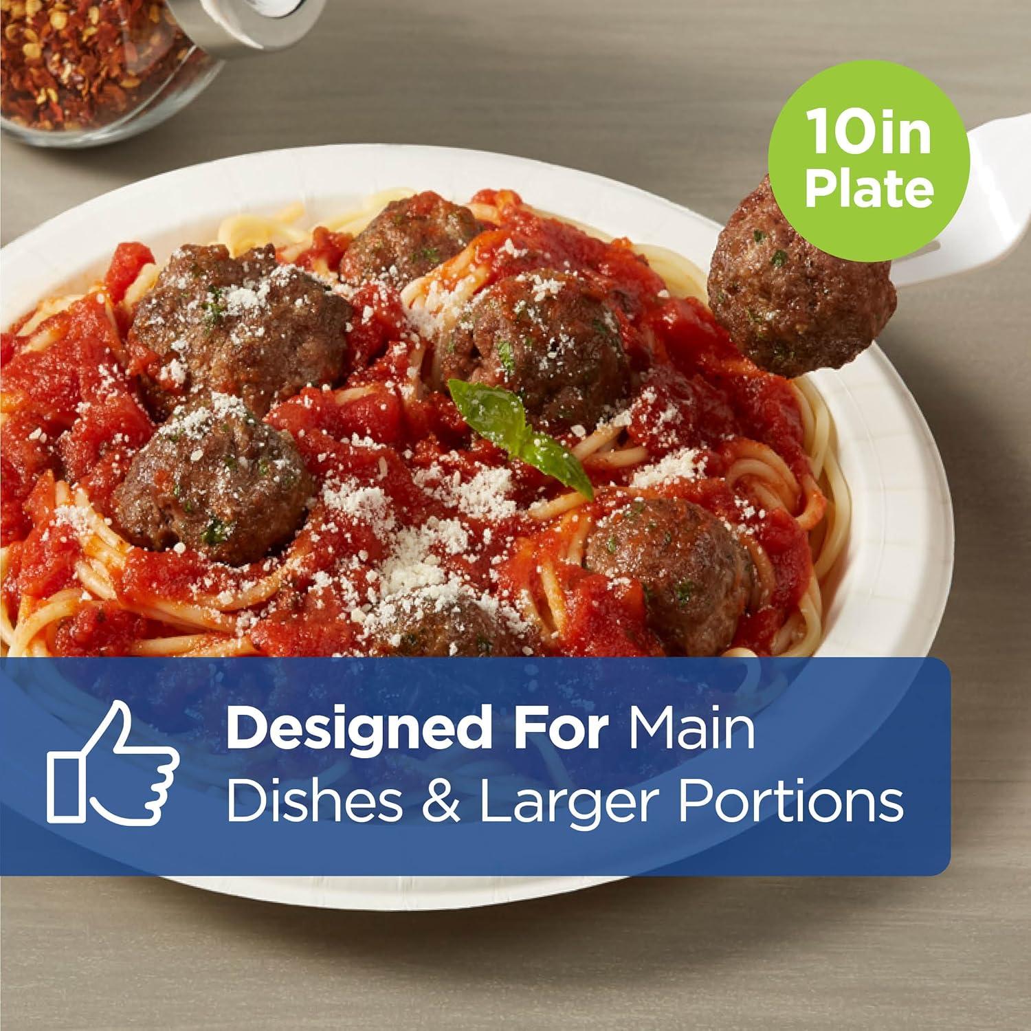 imageDixie Ultra 10 Inch HeavyWeight Paper Plates By GP PRO Pathways Botanical Design 500 Count 125 Disposable Plates Per Pack 4 Packs Per Case SXP10PATHWhite