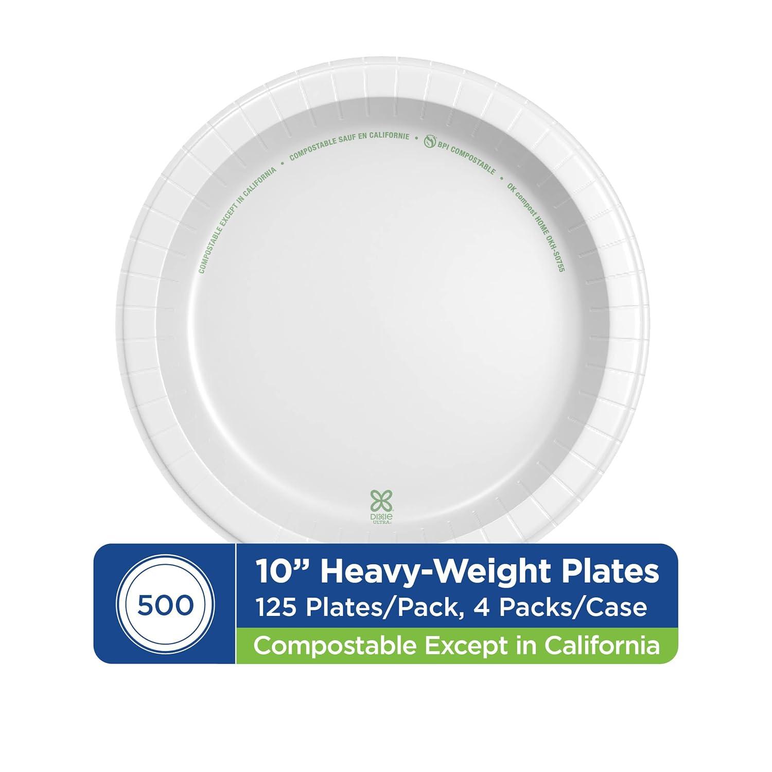 imageDixie Ultra 10 Inch HeavyWeight Paper Plates By GP PRO Pathways Botanical Design 500 Count 125 Disposable Plates Per Pack 4 Packs Per Case SXP10PATHWhite