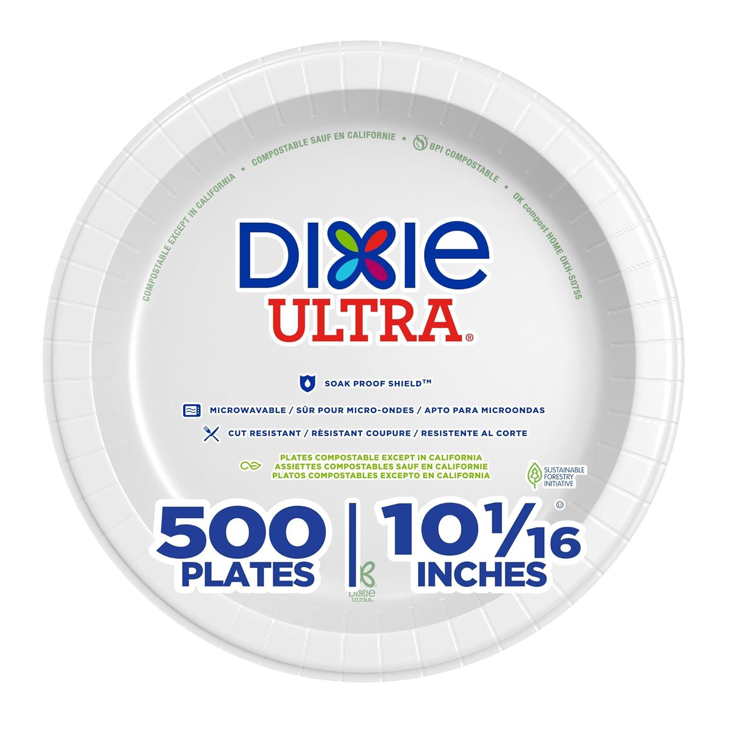 imageDixie Ultra 10 Inch HeavyWeight Paper Plates By GP PRO Pathways Botanical Design 500 Count 125 Disposable Plates Per Pack 4 Packs Per Case SXP10PATHWhite