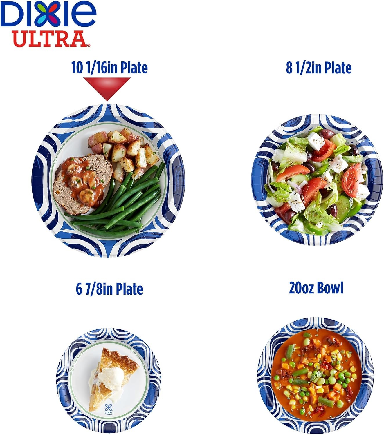 image:imageDixie Ultra Small Paper Plates 6 78 Inch 44 Count 3X Stronger Heavy Duty MicrowaveSafe SoakProof Cut Resistant Disposable Plates For Heavy Messy Meals10 Inch