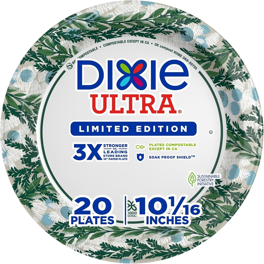 image:imageDixie Ultra Limited Edition Paper Plate 10 in DinnerSize 20 ct  Printed Disposable20 Count Pack of 1